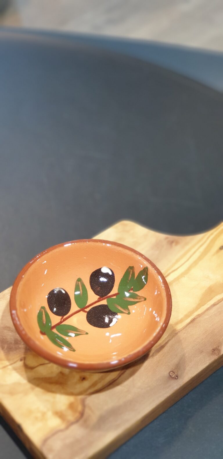Schälchen aus Keramik Olivenzweig “orange” handmade